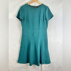 BROOKS BROTHERS Dress Fit & Flare Dress Size 8 Emerald Green Short Sleeve Classy